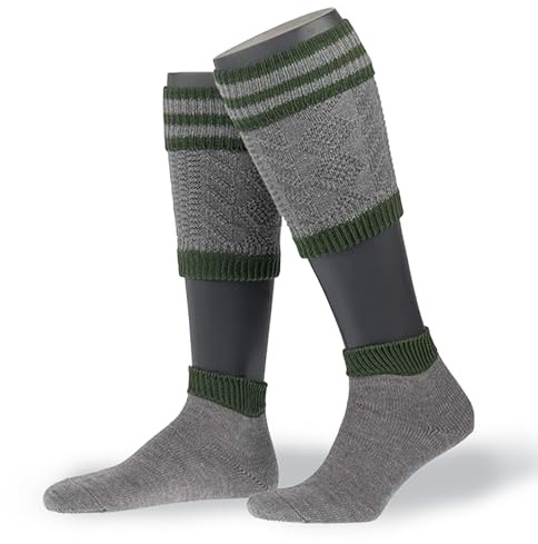 NORDPOL “Loferl” Trachtensocken Herren aus Schurwolle mit Wadenwärmern – Frühlingsfest und Oktoberfest Herren Strümpfe Made in Germany