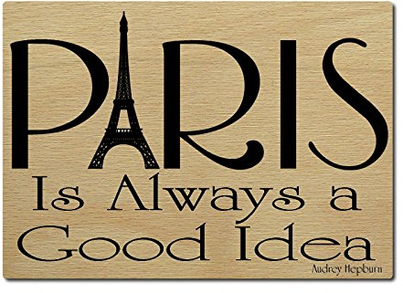 LUXECARDS Postkarte Holzpostkarte Paris is Always A Good IDEA Grußkarte Zitat