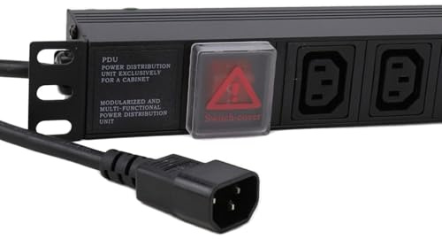 kenable PDU Power Distribution Unit 8 Way C13 Sockets with C14 IEC 19 Inch Rack Mount Horizontal 1U 1.8m Lead 2500W 10A Black