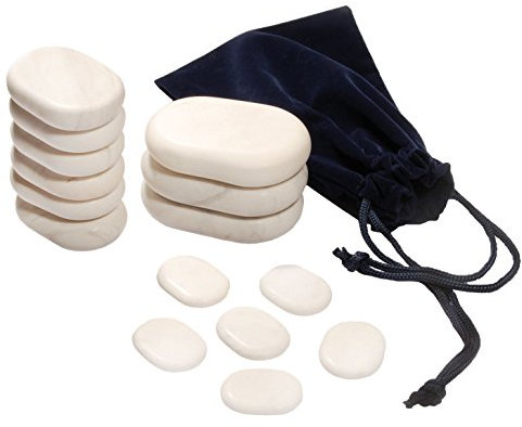 WellTouch Cold Stone Basic Set | 15 pierres de massage en marbre | Accessoires complémentaires au massage des pierres chaudes | Refroidissement et stimulation du métabolisme | Relaxation pour la
