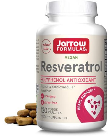 Jarrow Formulas Resveratrol, Supports Cardiovascular Function, 100 mg, 120 Veggie Caps
