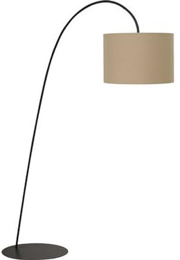 Stehleuchte Loft modern Braun Stoffschirm Ø47cm E27 max. 60W 230V Standlampe innen Vintage Beleuchtung Wohnzimmer Schlafzimmer