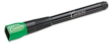 Smart Money Counterfeit Detector Pen with Reusable UV LED Light, U.S.; Most Foreign Currencies, Black