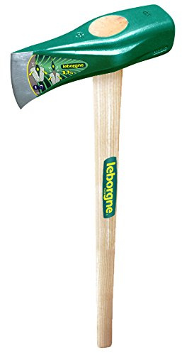 LEBORGNE - Merlin Éclateur 3,7 kg - Manche Bois Certifié PEFC 100% - Ø 9 cm - H 90 cm - Pour Fendre et Refendre le Bois - Côté Masse - Sécurité Optimisée