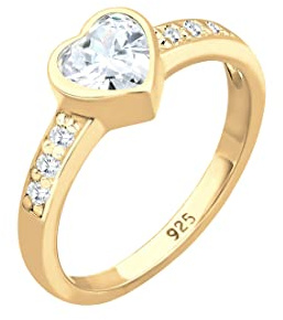 Elli Damen-Ring Herz Liebe Freundschaft Zirkonia Symol silber 925 weiß