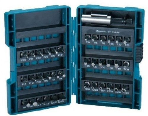 Makita Bit Set B-28606 in praktischer Aufbewahrungsbox plus magnetischer Bit-Halter