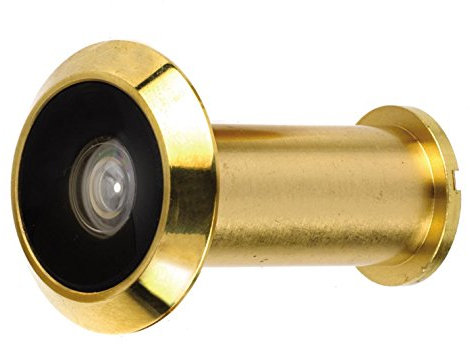 Merriway BH01603 Spioncino di Sicurezza per Porta, Visione Grandangolare a 180°, Ottone Lucido, Bianco