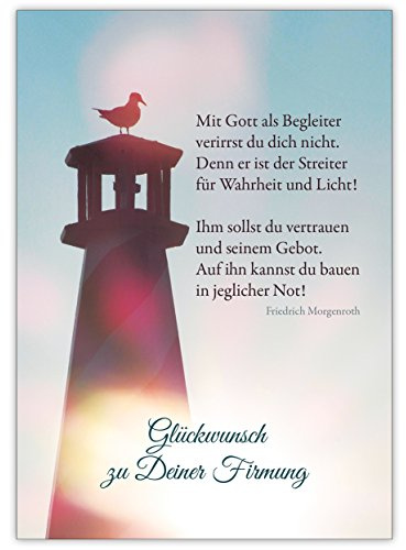 Kartenkaufrausch Mit Gott als Begleiter. - schöne, moderne Glückwunsch Grußkarte zur Firmung mit Morgenstern Zitat • hochwertige Grußkarte mit Umschlag als kleines Geschenk, für Geldgeschenke