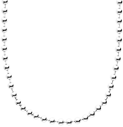 .iced-out. Sterling 925er Silber Bling Kugelkette - BALL 4mm - 90cm