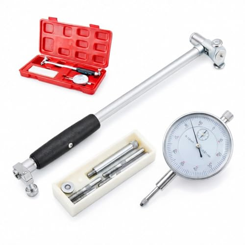 KATSU Innendurchmesser Messuhr Set, 50-160mm Metrisch 0,01mm Präzisions Bohrungslehre Messuhr Zylinder Internen Fräsen Dial Bore Gauge Industrie Messwerkzeug 401115