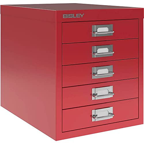 BISLEY MultiDrawer(TM), 12er Serie, 5 Schubladen à H 51 mm, DIN A4, Farbe: Kardinalrot