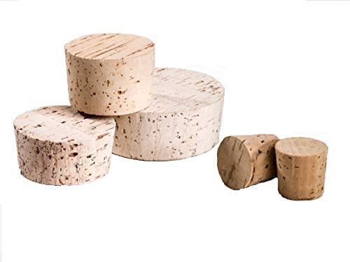 10 tappi di sughero 65 x 60 mm, altezza 30 mm, in sughero naturale, ideali per botti di vino, botti di mosto, bottiglie di palloncini, bottiglie di cesti o come chiusura per altri vasi di vetro. Per hobby, hobby, hobby, fabbisogno creativo, idee creative