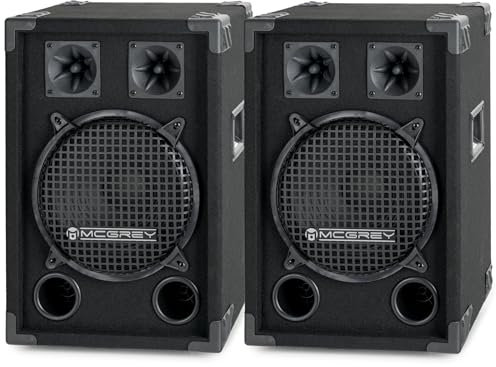 McGrey Paar McGreyDJ-1022 DJ PA Lautsprecher Box 25cm (10“) Subwoofer 800W (Passiv, 2-Wege System, Holzgehäuse)