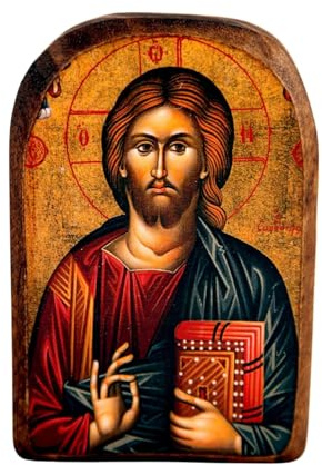 IconsGr Jesus Christus am Berg Athos, griechisch-christlich-orthodox, Wandtafel, Ikone, 13 x 9 cm, Schlafzimmer
