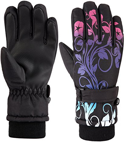 HIGHLOONG Kids Waterproof Ski Snowboard Cold Weather Winter Gloves 5-Finger with 3M Thinsulate for Boys Girls (4/5)