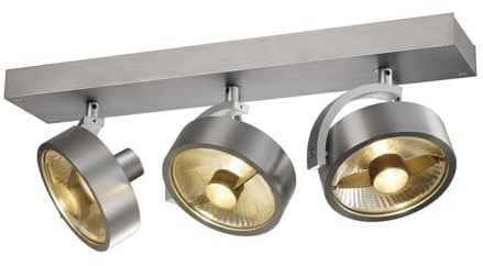 SLV KALU | Dimmbare Wand- und Deckenleuchte zur Beleuchtung innen, LED Strahler, dreh- und schwenkbar, LED Spot, Deckenstrahler, Decken-Lampen | dreiflammig, 3xGU10, rund, Aluminium, je. max. 75W