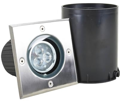 LED Spot encastrable dans le sol JOS (Moderne) en Gris Aluminium (1 lampe,à), Luminaire d’extérieur pour jardin, la terrasse, balcon & maison