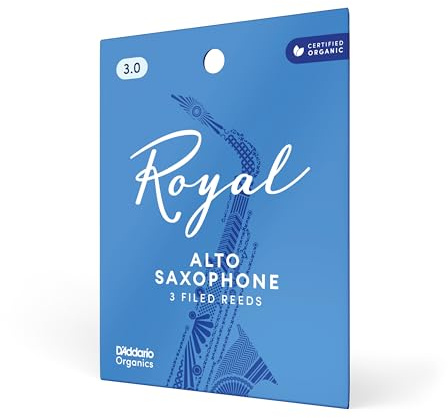 D'Addario Organics Royal Altsaxophonblätter Stärke 3.0, 3er-Pack | Royal Organic Altsaxophonblätter bieten warme Ansprache, vielseitigen Klang und zuverlässige Leistung.