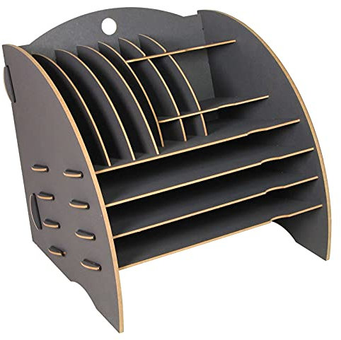 Werkhaus - AblageBig Organizer in dunkelgrau, Schreibtischablage Kleinteilehalter Briefkorb CD-Ständer, mit 16 Faecher