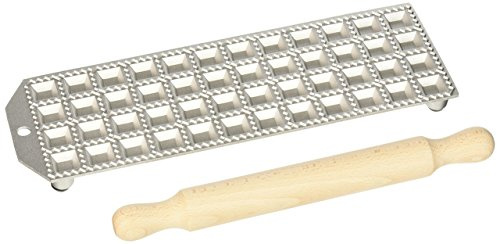Eppicotispai 48 Holes Aluminum Square Ravioli Maker with Rolling Pin