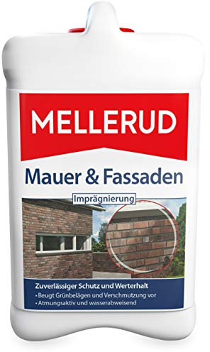 Mellerud Mauer & Fassaden Imprägnierung | 1 x 2,5 l | Wirksamer Langzeitschutz vor Verschmutzungen und Grünbelägen von Natur- und Kunststeinen im Außenbereich