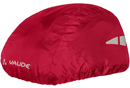 VAUDE Helmet Raincover Helmschutz, Einheitsgröße, Indian Red | Fahrradhelmüberzug wasserdicht – winddicht & atmungsaktiv – Fahrradhelm Regenschutz reflektierend