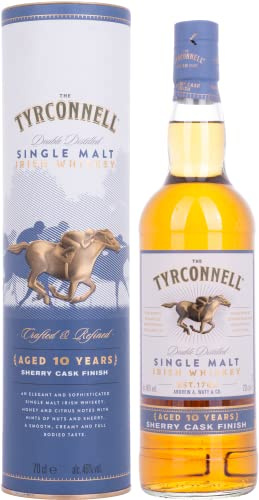 The Tyrconnell | 10 Jahre Sherry Finish | Single Malt Irish Whiskey, mit Geschenkverpackung | 46% Vol | 700ml Einzelflasche