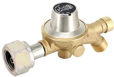 CFH Propan Druckregler Gasflasche 2,5 bar DR 112 - Gasdruckregler mit Schlauchbruchsicherung, Eingang G.5 und Ausgang H.6 3/8 gemäß EN 16129, Durchfluss 6 kg/h