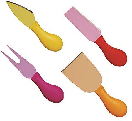 Excelsa Passione Color Set 4 Coltelli Formaggio, Acciaio Inossidabile, Multicolore