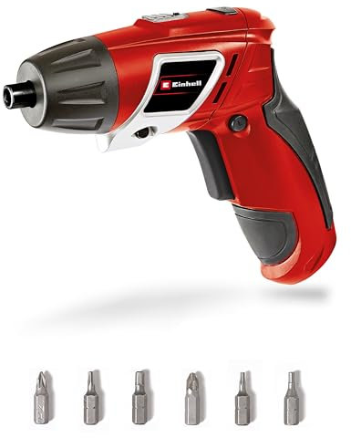 Einhell Akkuschrauber TC-SD 3,6 Li (3,6V, 1300 mAh, 3 Nm Drehmoment, Drehgelenk im Handgriff, LED-Licht, Softgriff, Ladekontrollleuchte, inkl. 6 Bits)