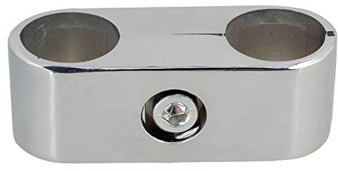 RDEXP Silber 2 Löcher 25 mm Rohr-Klemme Rohr Aluminium Trocknen Rack rund Anschluss