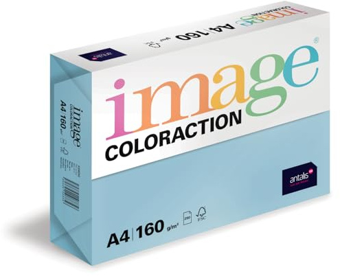 Image Coloraction Iceberg - farbiges Kopierpapier - DIN A4, 210 x 297 mm, 160 g/m² - buntes, holzfreies Druckerpapier für Kopierer - 250 Blatt - Eisblau