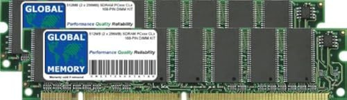GLOBAL MEMORY 512MB (2 x 256MB) PC100/133 168-PIN SDRAM DIMM Memoria RAM Kit para Ordenadores DE SOBREMESA/Placas Base
