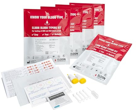 EldonCard Blood Typing Test Kit, 5-Pack