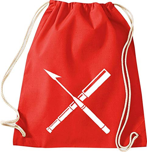 Shirtinstyle Gym Sack Turnbeutel Sailing Motive Fernglas Speer, Heimat, Urlaub, Segeln, Wassersport, Farbe Rot
