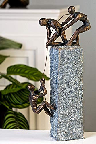 Casablance Deko Skulptur Assistance aus Poly - Deko Figur - Dekoration Wohnzimmer - Bronze/dunkelgrau - Höhe 43 cm Breite 18 cm