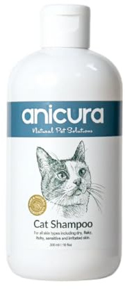 Anicura Natural Cat Shampoo 300ml – Soothing Relief for Dry, Itchy & Sensitive Skin – Moisturises & Nourishes – Suitable for Cats with Skin Allergies & Irritations
