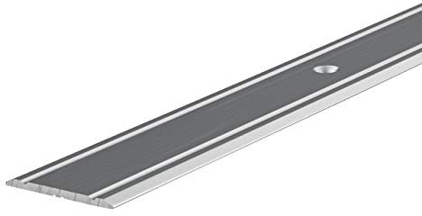 GedoTec Alu Übergangsprofil SUPERFLACH Übergangsschiene gelocht | 1000 x 30 mm | Boden-Profil Aluminium Silber eloxiert | Abdeckleiste zum Schrauben | 1 Stück - Schiene für Fliesen - Laminat UVM.