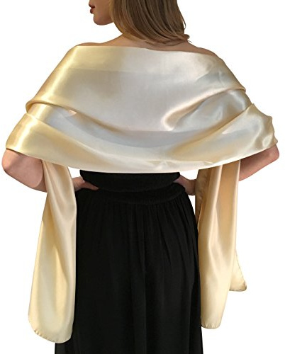 Central Chic Satin Braut -Verpackungs Stola Schal Pashmina Schal Hochzeiten Brides Brautjungfern in Elfenbein Weiß Schwarz Blau Silber Gold Rosa Grau Grün