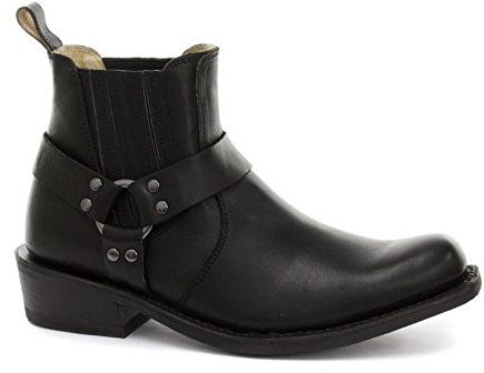 Grinders Renegade Niedrig Geschirr Schwarz Unisex Lederstiefel Cowboy-Western Motorradfahrer Stiefel