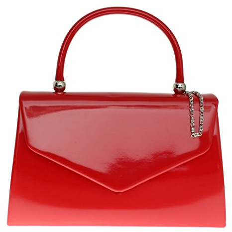 Girly Handbags Lack Clutch Handtasche Klein Hartschalenkoffer Damen
