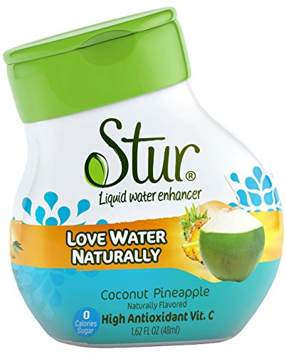 Stur® Coconut and Pineapple - Single Bottle - 20 Servings - Makes Over 4 litres of Drink. High in Vitamin C. All Natural Stevia Water Enhancer. Perfect for tap, Bottled and Sodastream Water.