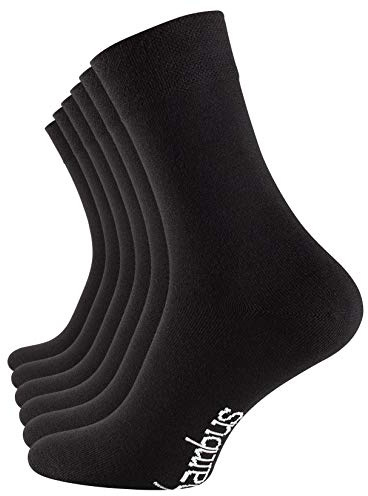 Vincent Creation 6–9 par bambustrumpor, unisex, för kvinnor och män, handsydd spets, 6 par – svart