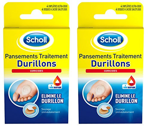Scholl Pansements Traitement Durillons - Action Ciblée sur les Durillons, Acide salicylique, Soulagement Immédiat avec Protection contre la Pression et Adhésif Testé Dermatologiquement