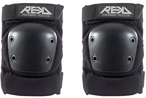 REKD Ramp Elbow Pads, Heavy-Duty, Neoprene Ergonomic for Added Comfort Black Small