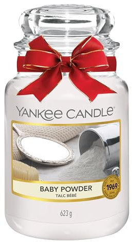 Yankee Candle Duftkerze im Glas (groß) | Baby Powder | Brenndauer bis zu 150 Stunden | Perfekte Geschenke für Frauen