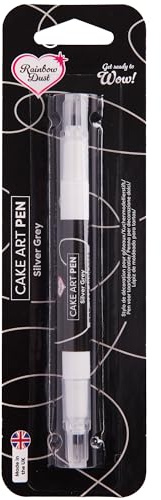 Rainbow Dust Professional Cake Craft Pen (Silver Grey, Dual Nib)