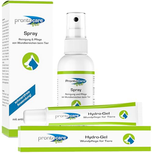 Prontocare Sparset Wunde Wundspray & Wundgel 75/20ml | optimale Wundversorgung für Hunde, Katzen und andere Heimtiere