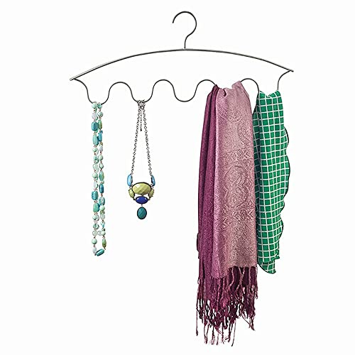 ClosetMaid Scarf Hanger, No Snag Closet Organizer for Scarves, Necklaces, Belts, Ties, Space Saving Storage, Nickel Finish