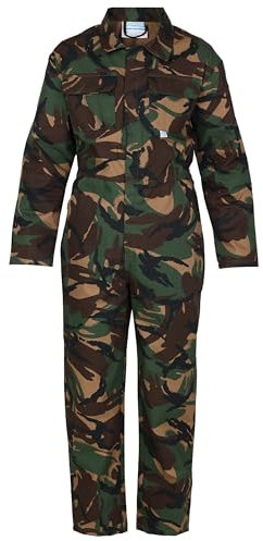 Blue Castle 333/CM-30 Tearaway Junior Coverall Boilersuit - Camouflage, 9-10 Age